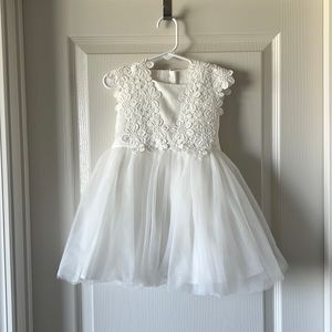 Toddler Girls White Floral Dress